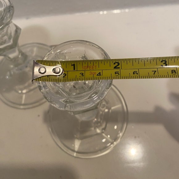 Vintage Clear 4.25” Glass Candlesticks- Set of 4 - Picture 8 of 10